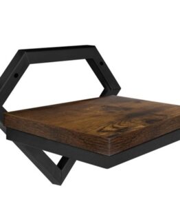 Raft de perete pentru flori forma de romb otel Negru / Maro - KESNUP