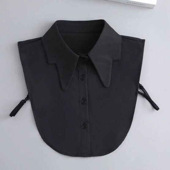 Guler fals de camasa, model clasic decupat, Negru- KESNUP