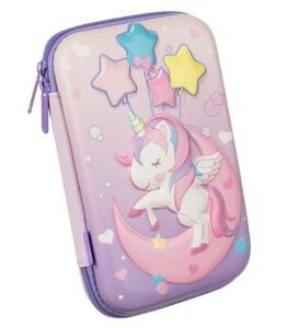 Penar unicorn, inchidere cu fermoar, poliester, dimensiuni 23 x 15,5 x 4 cm, Multicolor - KESNUP