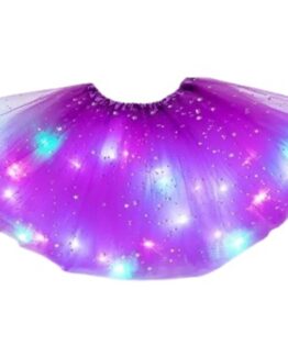 Fustita tutu cu sclipici si luminite 30 cm Mov- KESNUP