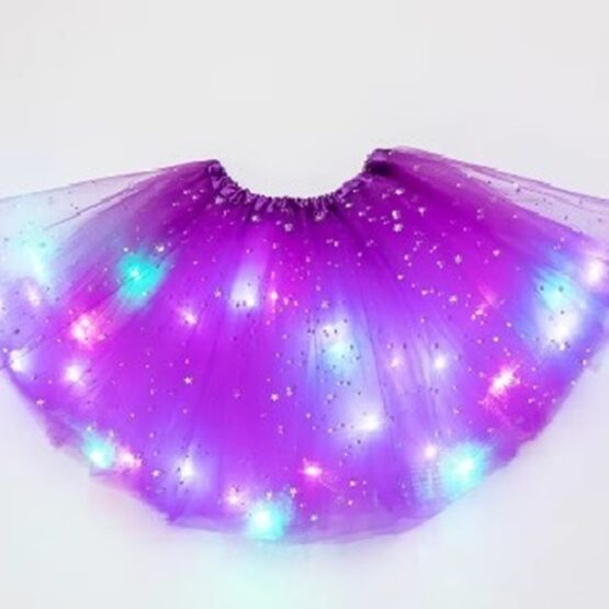 Fustita tutu cu sclipici si luminite 30 cm Mov- KESNUP Fustita tutu cu sclipici si luminite 30 cm Mov- KESNUP