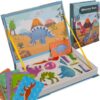 Puzzle interactiv Dinozauri, set de 36 de magneti, 26 x 3,7 x 19 cm, Gri Albastrui - KESNUP Puzzle interactiv Dinozauri, set de 36 de magneti, 26 x 3,7 x 19 cm, Gri Albastrui - KESNUP