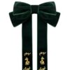 Funda pentru camasa, inchidere tip brosa, din catifea, aplicatii aurii, Golden / Verde - KESNUP Funda pentru camasa, inchidere tip brosa, din catifea, aplicatii aurii, Golden / Verde - KESNUP