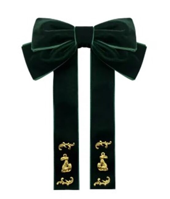 Funda pentru camasa, inchidere tip brosa, din catifea, aplicatii aurii, Golden / Verde - KESNUP Funda pentru camasa, inchidere tip brosa, din catifea, aplicatii aurii, Golden / Verde - KESNUP