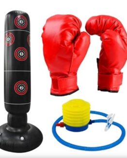Sac box gonflabil, pentru copii si adulti, Negru / Rosu - KESNUP
