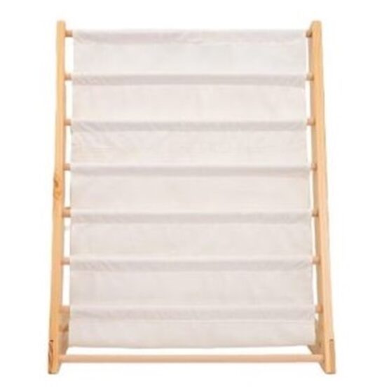 Biblioteca rafturi textile copii, lemn, bumbac, 79 cm, Bej - KESNUP Biblioteca rafturi textile copii, lemn, bumbac, 79 cm, Bej - KESNUP