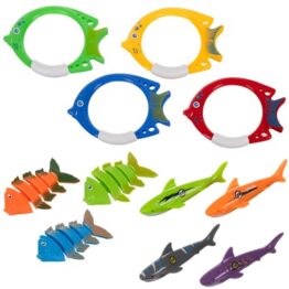 Set 26 jucarii cada, dimensiuni pește: 20 x 14,5 cm, Multicolor - KESNUP
