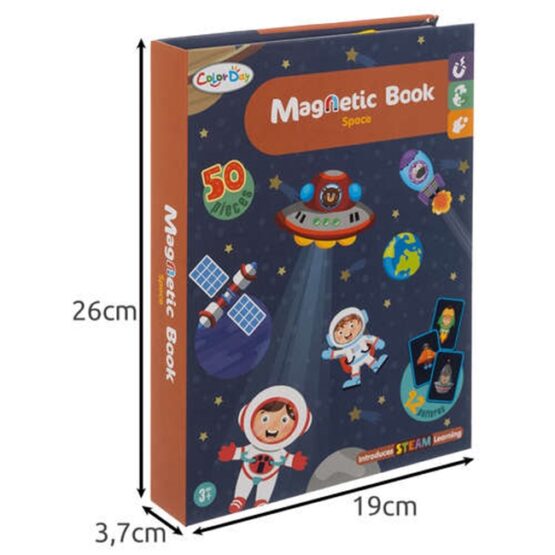Puzzle spatiu cosmic, 50 de magneti diferiti, Maro / Albastru - KESNUP
