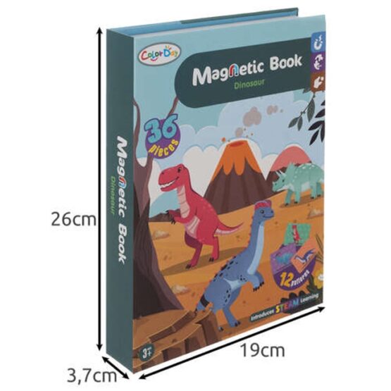 Puzzle interactiv Dinozauri, set de 36 de magneti, 26 x 3,7 x 19 cm, Gri Albastrui - KESNUP Puzzle interactiv Dinozauri, set de 36 de magneti, 26 x 3,7 x 19 cm, Gri Albastrui - KESNUP