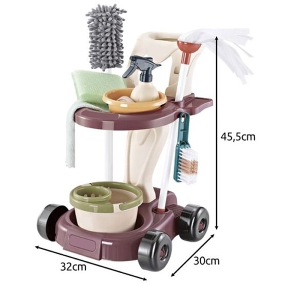Set de joaca curatenie pentru copii, 32 x 30 x 45,5 cm, Crem - KESNUP Set de joaca curatenie pentru copii, 32 x 30 x 45,5 cm, Crem - KESNUP