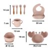 Set de 8 piese hranire bebe, Roz - KESNUP Set de 8 piese hranire bebe, Roz - KESNUP