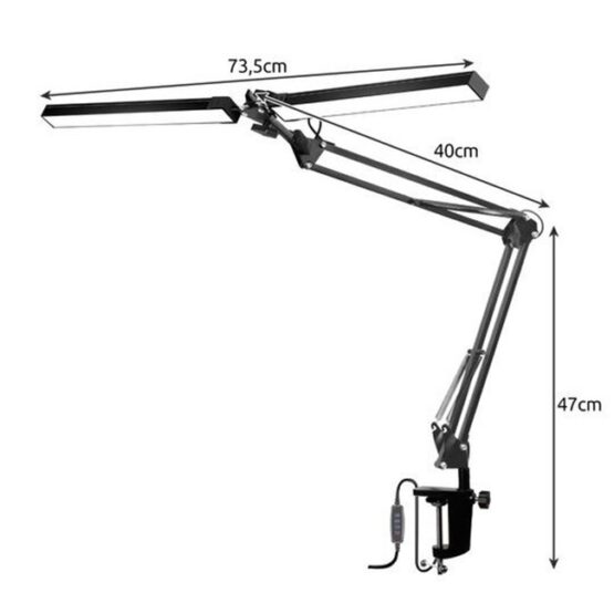 Lampa de birou LED dubla 24 W cu memorie negru - KESNUP Lampa de birou LED dubla 24 W cu memorie negru - KESNUP