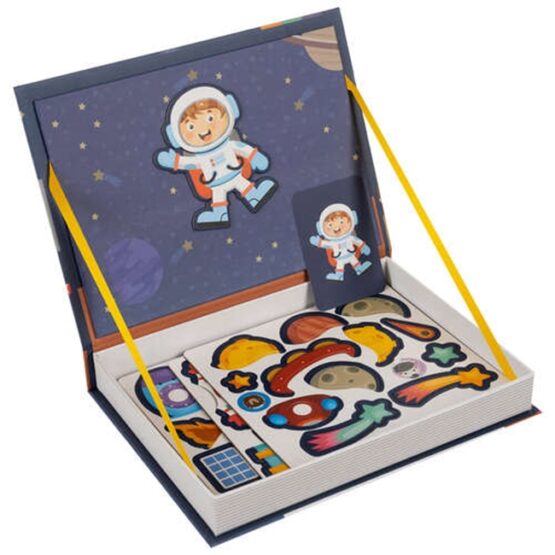 Puzzle spatiu cosmic, 50 de magneti diferiti, Maro / Albastru - KESNUP
