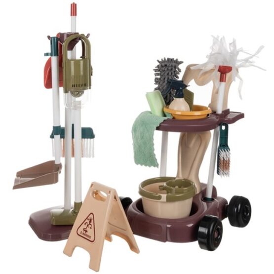 Set de joaca curatenie pentru copii, 32 x 30 x 45,5 cm, Crem - KESNUP Set de joaca curatenie pentru copii, 32 x 30 x 45,5 cm, Crem - KESNUP