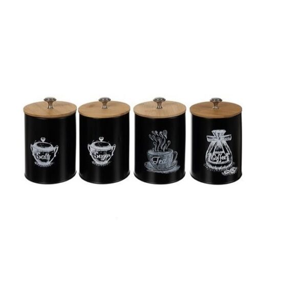 Organizator cu 4 Recipiente pentru condimente Nude / Black - KESNUP