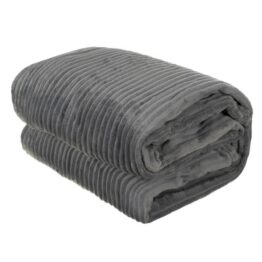 Patura pufoasa microfibra, dimensiuni 1.6 x 2 m, Gri - KESNUP