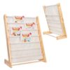 Biblioteca rafturi textile copii, lemn, bumbac, 79 cm, Bej - KESNUP Biblioteca rafturi textile copii, lemn, bumbac, 79 cm, Bej - KESNUP
