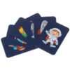 Puzzle spatiu cosmic, 50 de magneti diferiti, Maro / Albastru - KESNUP