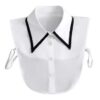 Guler fals de camasa, detasabil, model ascutit bicolor, White - KESNUP Guler fals de camasa, detasabil, model ascutit bicolor, White - KESNUP