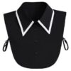 Guler fals de camasa, detasabil, model ascutit bicolor, Negru / Alb - KESNUP
