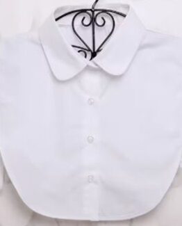 Guler fals de camasa, detasabil, model simplu rotunjit, White - KESNUP