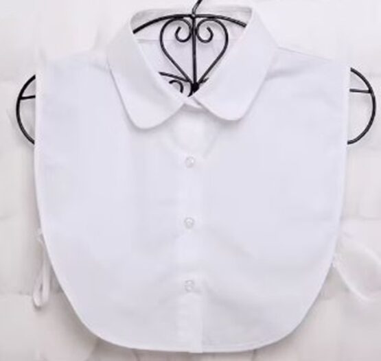 Guler fals de camasa, detasabil, model simplu rotunjit, White - KESNUP
