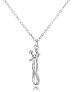 Lantisor cu pandantiv 2 indragostiti, figurine cuplu imbratisat, Argintiu / Argintiu - KESNUP