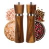 Set 2 rasnite manuale pentru sare si piper cu mecanism ceramic, Maro - KESNUP Set 2 rasnite manuale pentru sare si piper cu mecanism ceramic, Maro - KESNUP
