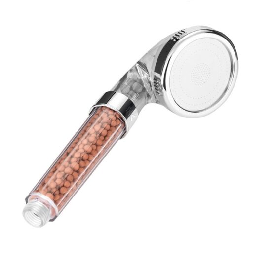 13 Para de dus cu filtru, 3 niveluri de filtrare a apei, anti-calcar, filet standard de 1/2", Silver - KESNUP