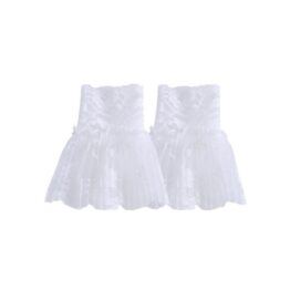 Set 2 mansete detasabile din dantela, marime universala, Alb - KESNUP