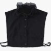 Guler fals tip camasa, detasabil, incretit pe gat tip tunica cu pliseuri, Negru - KESNUP Guler fals tip camasa, detasabil, incretit pe gat tip tunica cu pliseuri, Negru - KESNUP