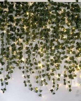 Ghirlanda iedera luminoasa pentru decorare, perete, balcon, terasa, Verde
