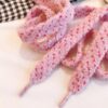 Set 2 sireturi plusate pufoase, latime 1 cm, lungime 120 cm, Roz / Rosu - KESNUP
