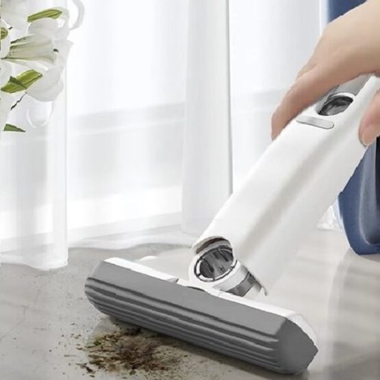 Mini mop portabil cu sistem de auto stoarcere, 29 x 14,5 x 4 cm, Alb - KESNUP
