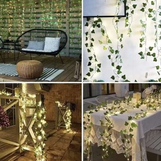 Ghirlanda iedera luminoasa pentru decorare, perete, balcon, terasa, Verde Ghirlanda iedera luminoasa pentru decorare, perete, balcon, terasa, Verde