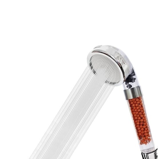 6 Para de dus cu filtru, 3 niveluri de filtrare a apei, anti-calcar, filet standard de 1/2", Silver - KESNUP