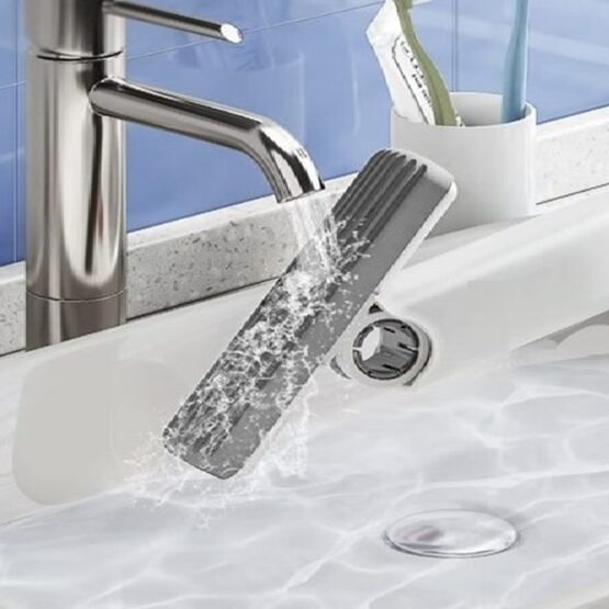 Mini mop portabil cu sistem de auto stoarcere, 29 x 14,5 x 4 cm, Alb - KESNUP