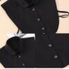 Guler fals de camasa, detasabil, model simplu rotunjit, Negru Guler fals de camasa, detasabil, model simplu rotunjit, Negru