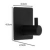 Set 4 carlige autoadezive, pentru baie si bucatarie, Negru mat - KESNUP