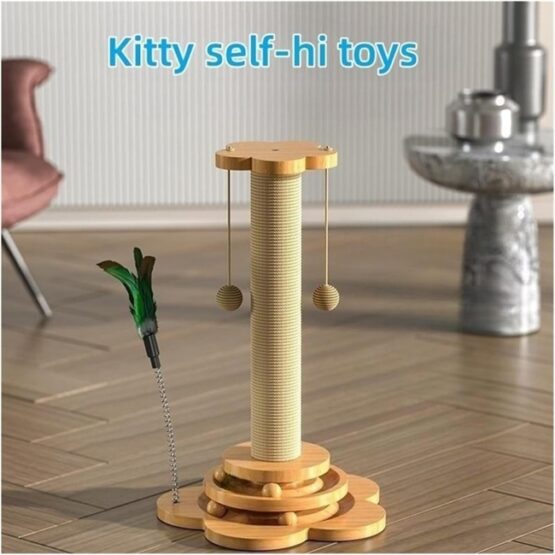 Ansamblu de joaca tip scratcher pentru pisici adulte si pui Ansamblu de joaca tip scratcher pentru pisici adulte si pui