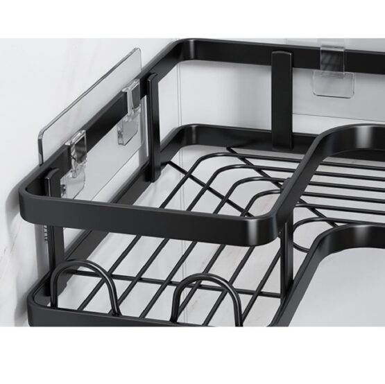 Set complet 5 rafturi pentru baie, utilizare universala, Negru - KESNUP Set complet 5 rafturi pentru baie, utilizare universala, Negru - KESNUP