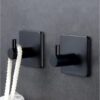Set 4 carlige autoadezive, pentru baie si bucatarie, Negru mat - KESNUP