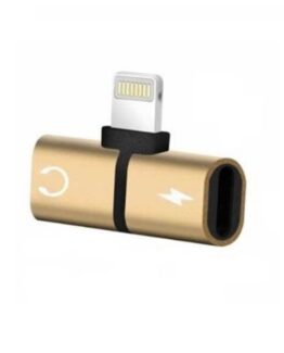 Adaptor splitter 2 in 1 pentru casti si incarcare iPhone 7, 8, X/XS, Auriu - KESNUP