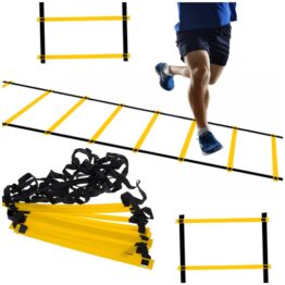 Scara de antrenament cu 12 trepte, Negru / Galben