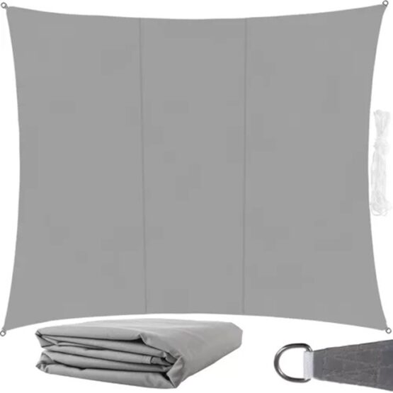 Copertina tip prelata parasolar cu protectie UV pentru gradina, gradina, balcon, Gri