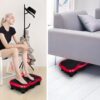 Aparat vibromasaj tip platforma cu ecran LCD, Rosu - KESNUP