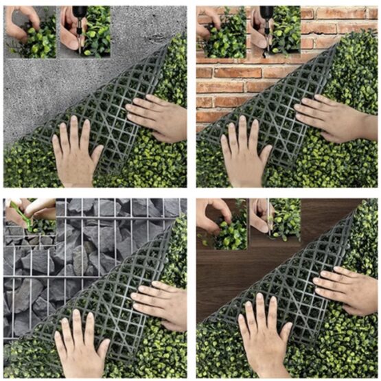 Gard decorativ cu frunze artificiale, 40 X 60, Verde