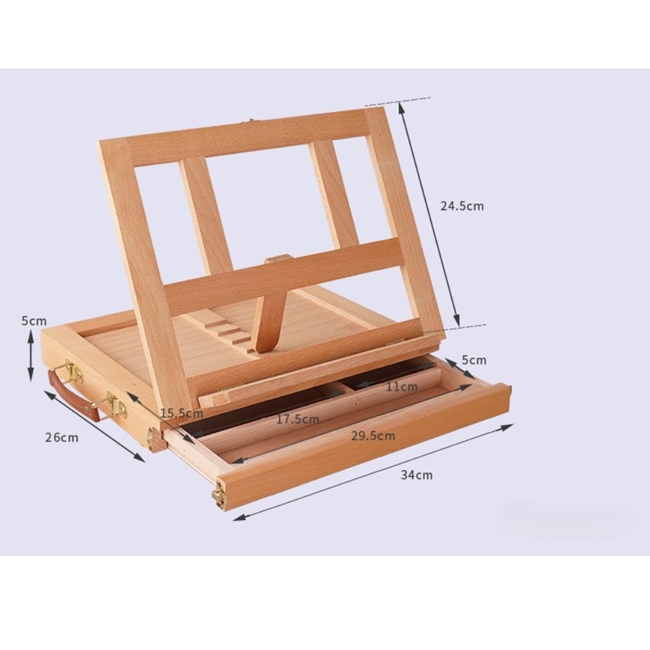 Sevalet pictura portabil 2 in 1 tip valiza, Crem
