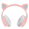 Casti wireless pentru copii urechi de pisica Bluetooth Roz