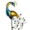 Lampa solara cu 40 LED-uri, model paun cu cristale, Multicolor